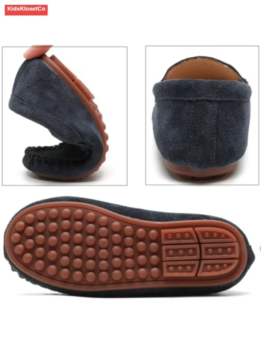 Toddler Kids Boys Girls Soft Suede Leather Slip On Flat Boat Dress Shoes Loafers
